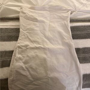 Zara White Strapless Denim Dress